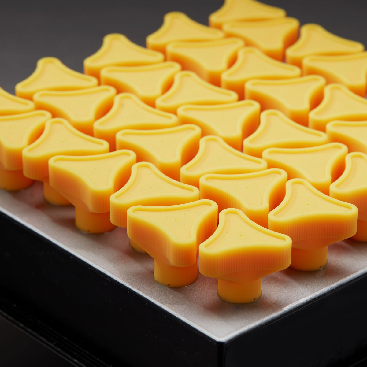 3d printed yellow knob parts