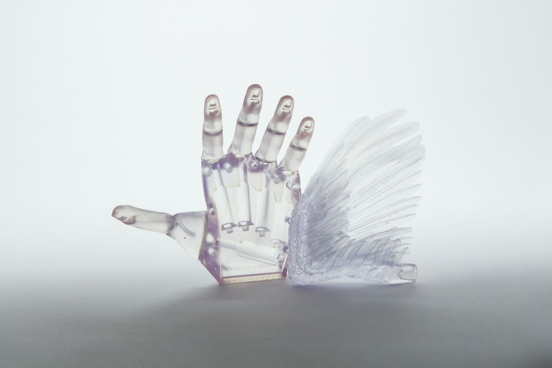 clear 3d printed hand