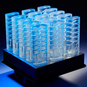 Clear resin microfluidics sample part