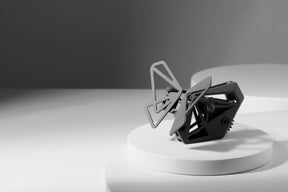 Formlabs logo 3D printed with Nylon 12 on a SLS printer