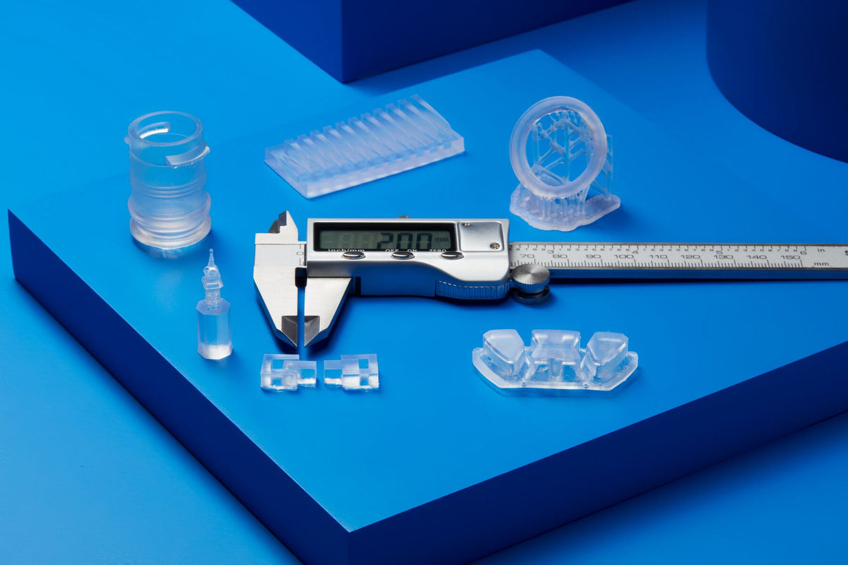 small clear 3d printed parts